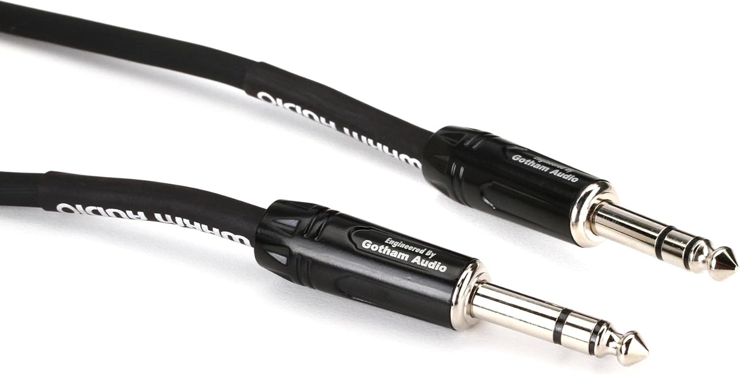 Warm Audio Pro-TRS-10' Pro Series TRS to TRS Cable - 10-foot,Black/Silver