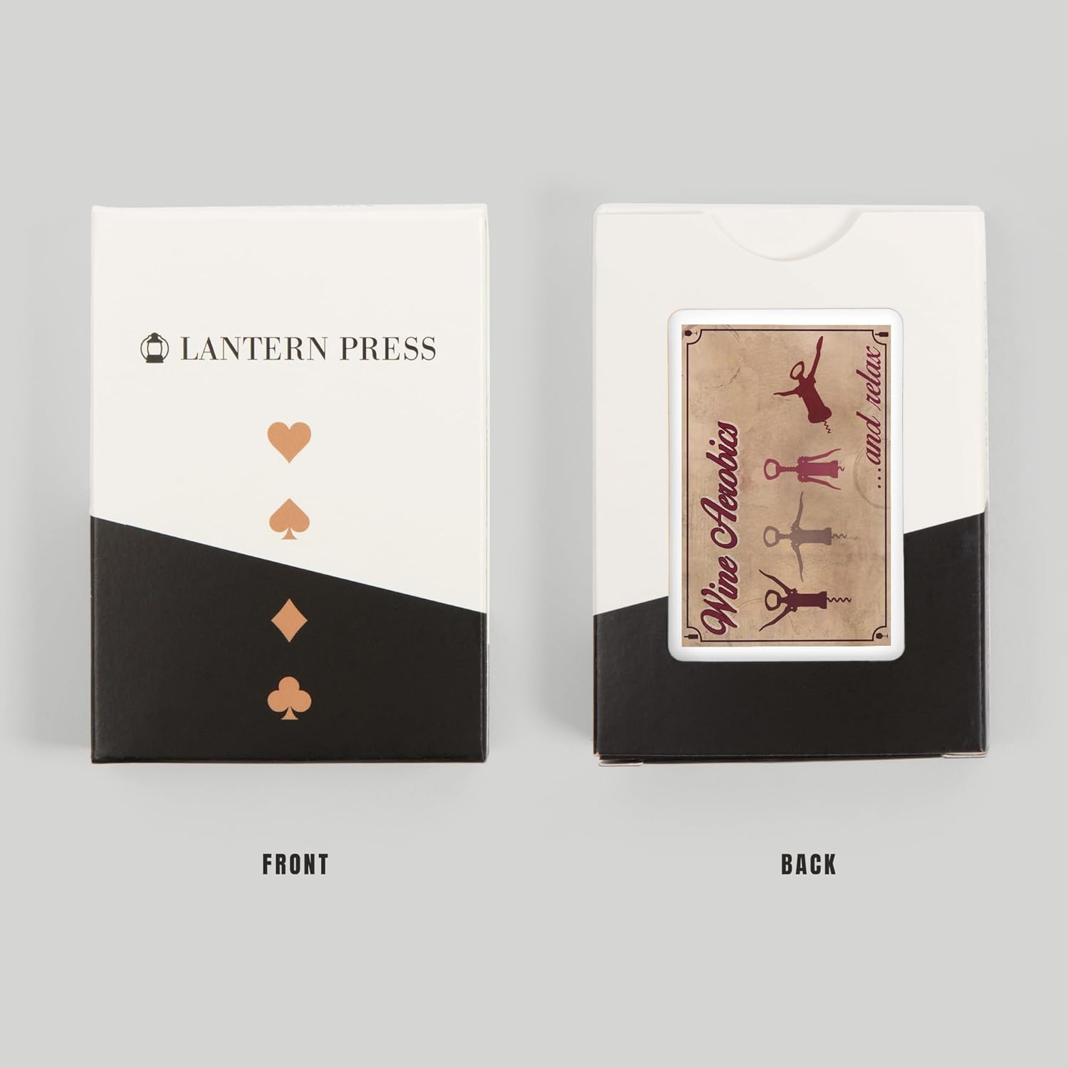 Lantern Press Wine Aerobics Corkscrew, 52 Playing Cards for Adults, Poker Size Card Deck