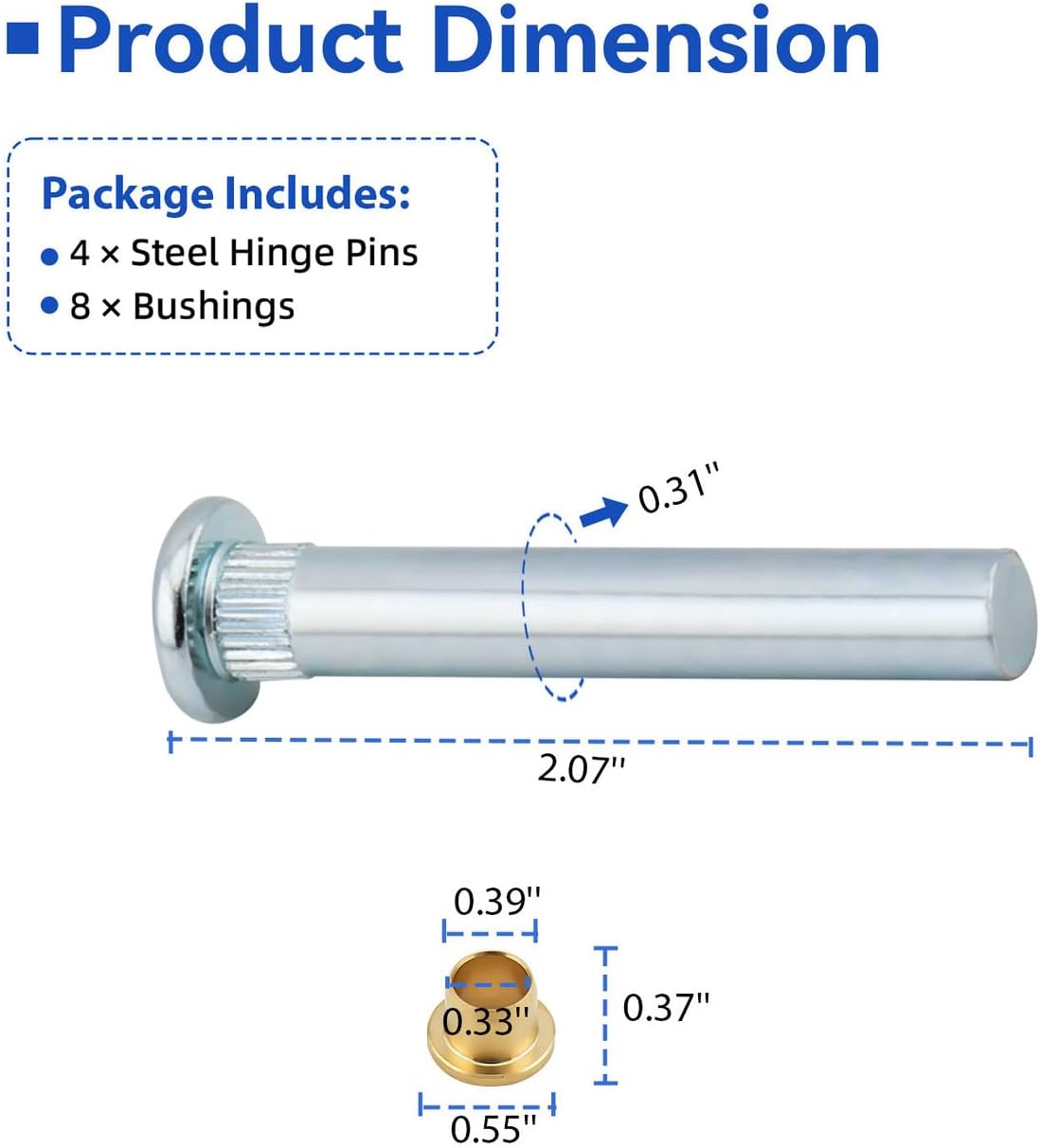 Front Door Hinge Pin and Bushing Repair Kit
