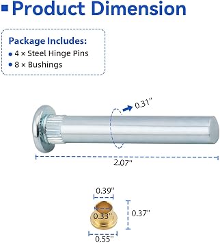 Front Door Hinge Pin and Bushing Repair Kit