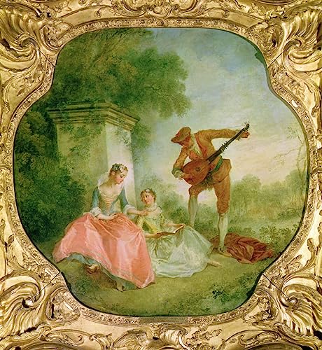 Tableau la Leçon de musique Nicolas Lancret affiche vintage