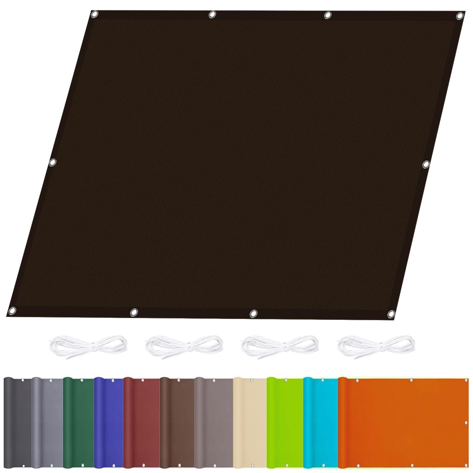 Voile d'ombrage imperméable 1x1.2m marron en PES rectangulaire pour balcon