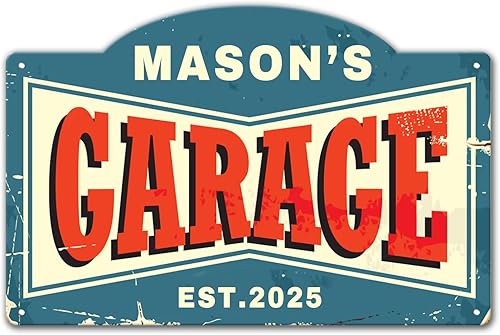 Personalized Vintage Dad Sign With Name,Custom Garage Workshop Retro Wall Decorative Aluminum Plaques Metal Sign