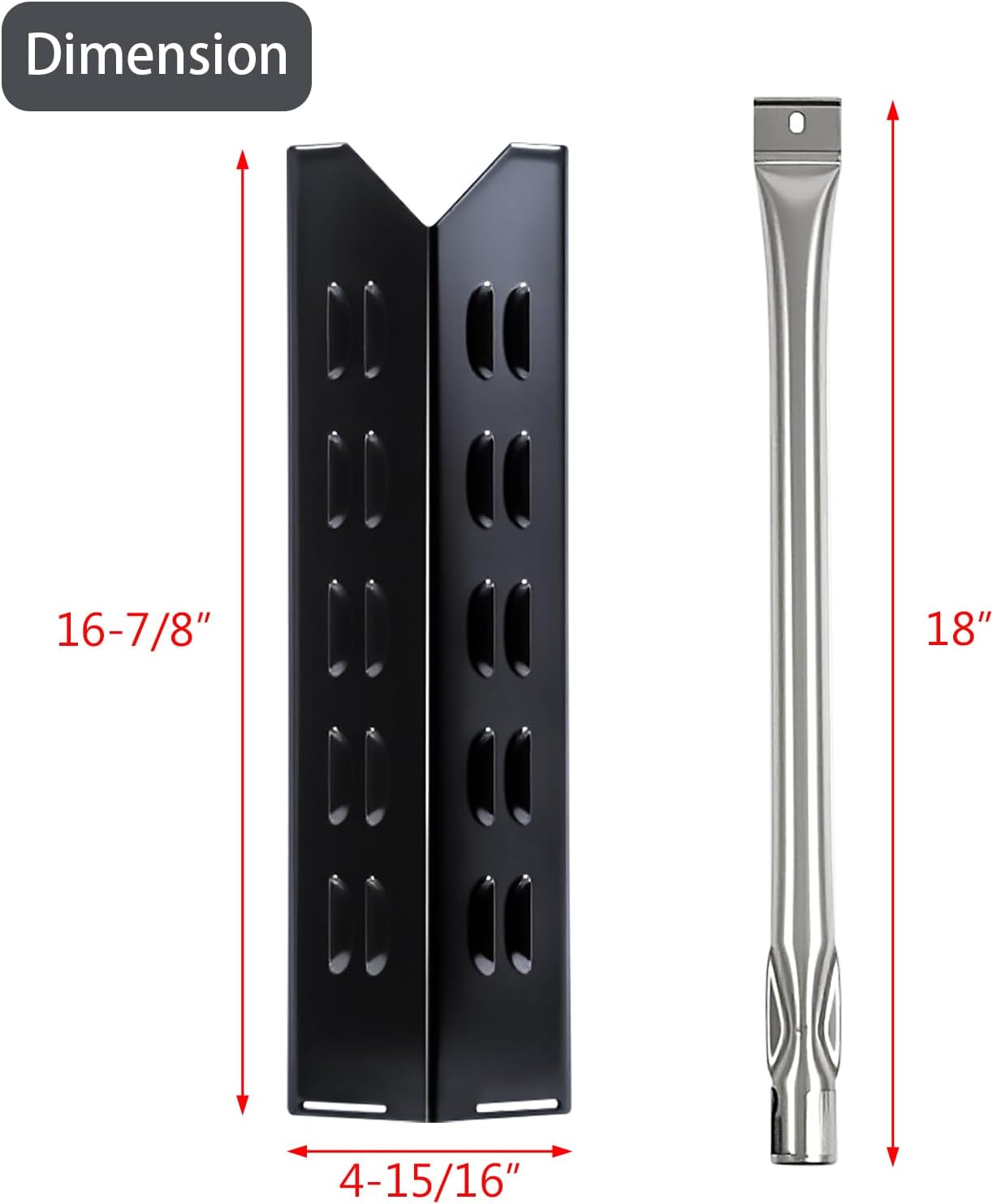FSOGBG3005 Flame Tamers 3 Burner Grill Replacement Parts for Outdoor Gourmet Grill Parts FSODBG1204 FSODBG1205 FSODBG1200 FSOGBG3002 16201 Burner Tube 96131 Heat Shield Plates Grill Accessories