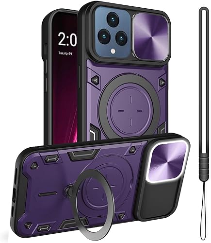 JHWVVTF Funda para teléfono Revvl 6 5GRevvl 6X 5G, soporte de anillo de metal para mujeres y hombres, protector de lente de cámara, protección