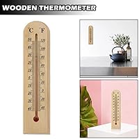 Vista 5 de Termómetro de madera portátil para interiores, termómetro cuadrado para jardín, 1 ud