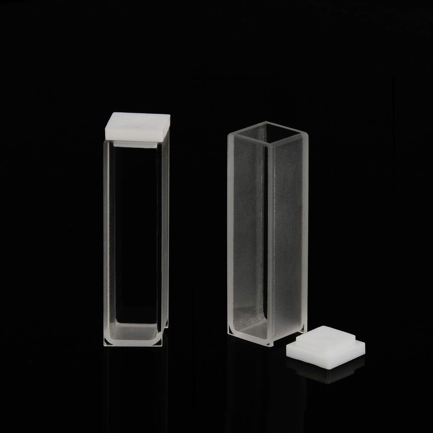 Cuvette al quarzo, cuvette spettrofotometriche lunghezza percorso 10 mm, altezza 45 mm, capacità 3,5 ML - 2 PCS