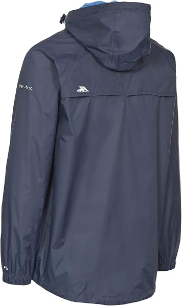 Trespass Adults Waterproof Jacket Qikpac - Lightweight Packaway Raincoat, 2 Zip Pockets, Full Body Front Zip, Adjustable Hood, Storm Flap, Ventilated Back, Foldable Packs in Pouch - 3