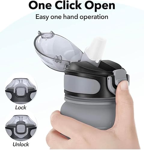 Miniatura 3 de Botellas de agua motivacionales con tiempos para beber y sorber, botella a prueba de fugas sin BPA con marcador de tiempo para garantizar que bebas