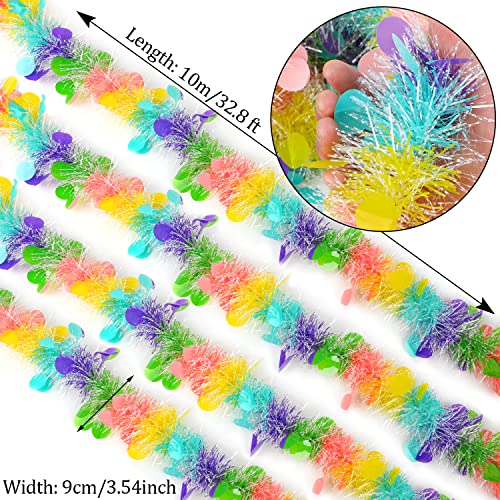 Ccinee 33Ft Easter Tinsel Garland, Colorful Tinsel Twist With Confetti Spring Hanging Tinsel Ornament Decoration For Holiday Door Tree Mantel Window Outdoor Party Supplies #TOP1