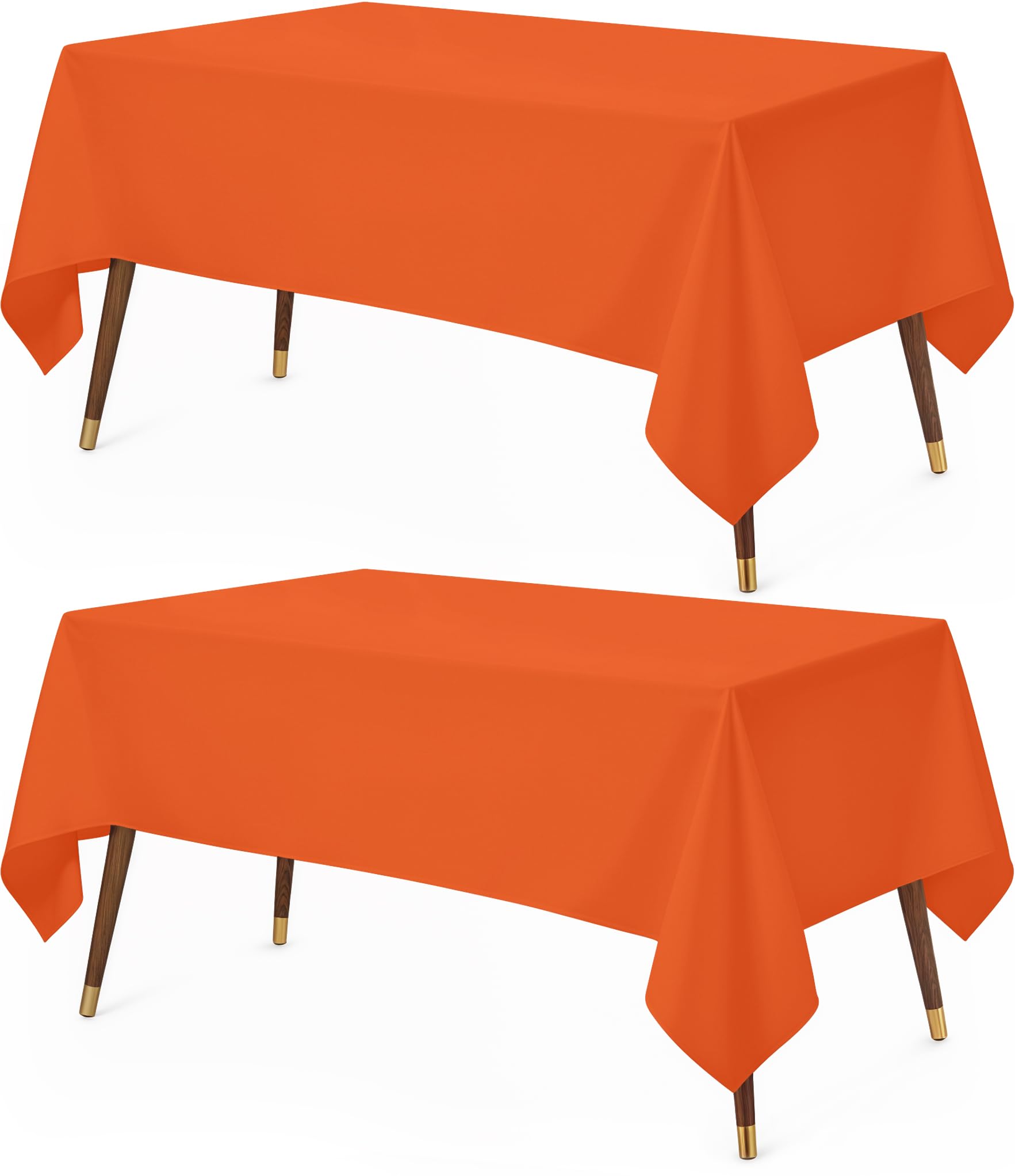 Utopia Kitchen Polyester Tischdecke 152x259 cm (2er-Pack, Orange) Maschinenwaschbare Tischdecke Ideal für Partys, Veranstaltungen, Hochzeiten und Restaurants