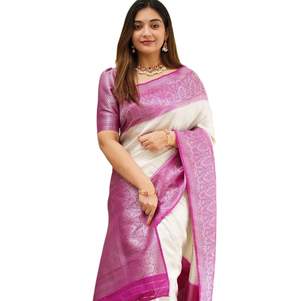 Marziyaa 'SWomen Kanjivarm Silk Palu Saree With Unstitching Blouse Piece For Women