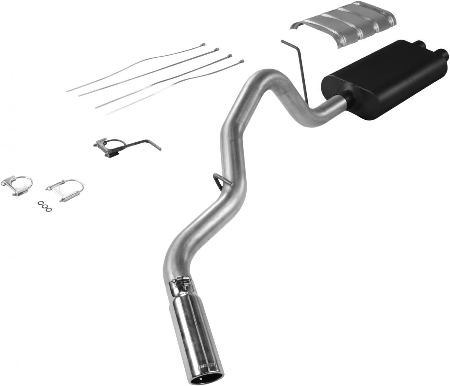 Flowmaster 17325 American Thunder Cat-Back Exhaust Kit 3 Inch Aluminized Steel with 3.5 Inch Polished Stainless Tip Compatible with 1999-2002 Chevy Silverado 2500 & GMC Sierra 2500 6.0L exc HD