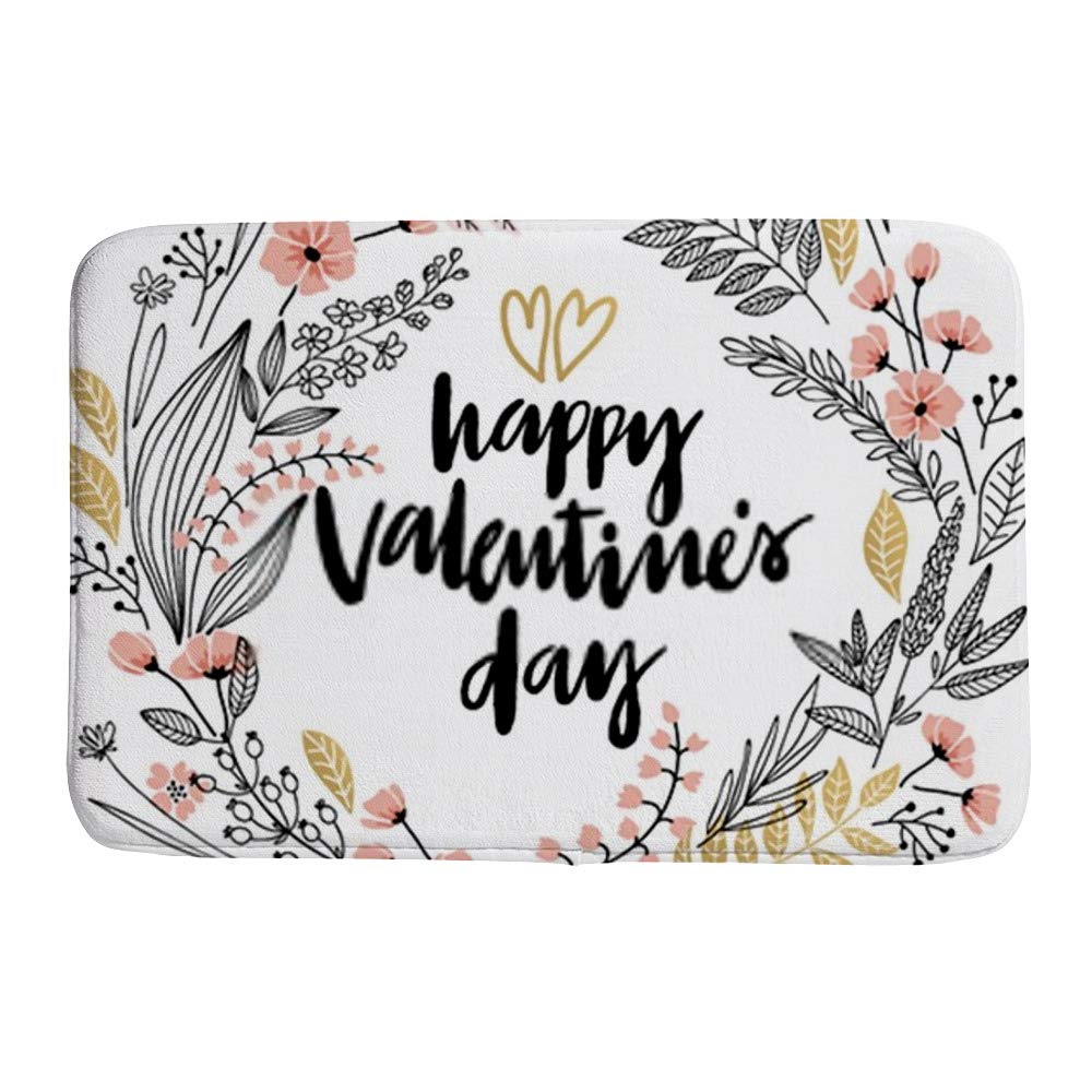 Tapis antidérapants pour la Saint-Valentin déco corail moelleux CHEHONG