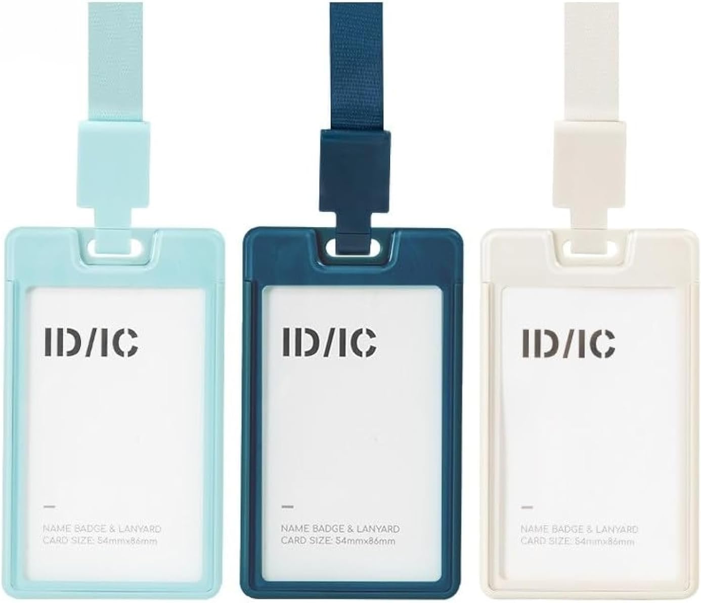 Deli EF407 Removable Lanyard Name Badge Holder, 105x62mm Card Slot - Blue/Green/White