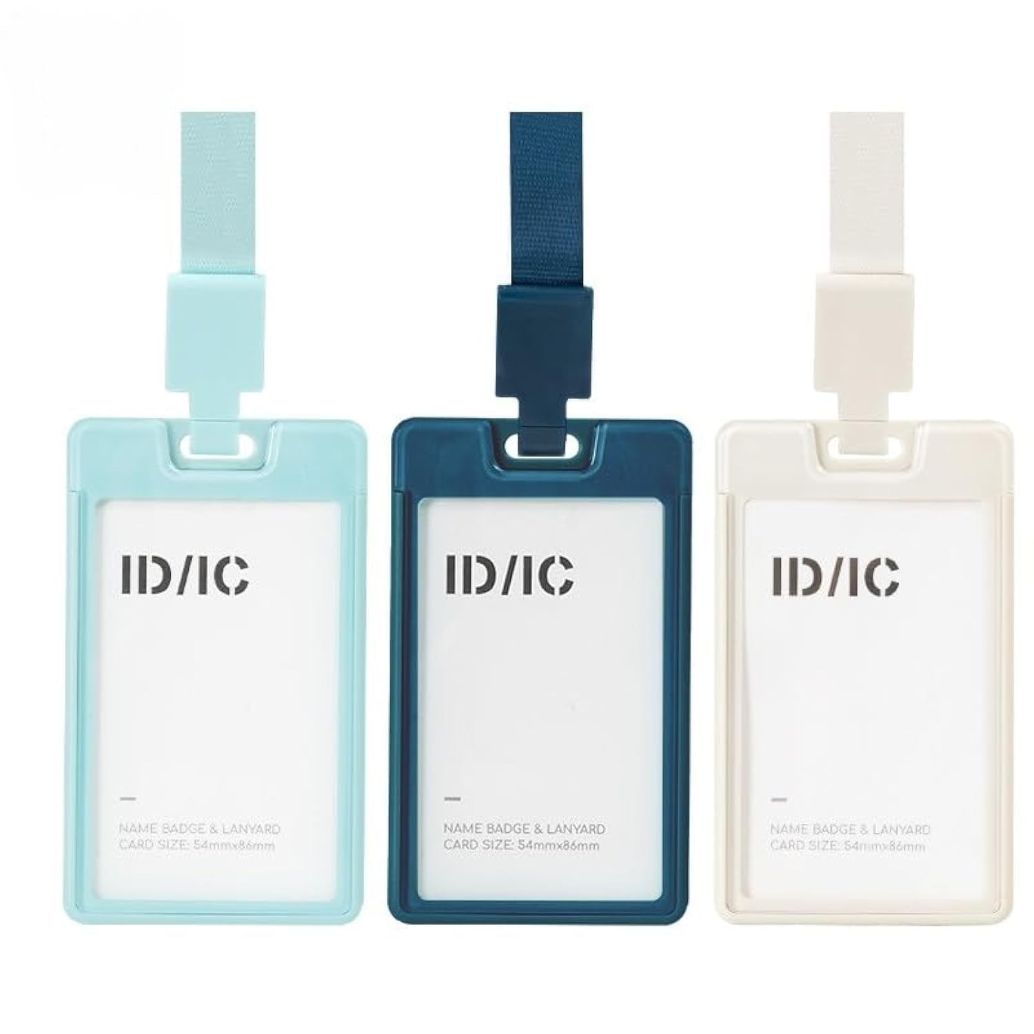 Deli EF407 Removable Lanyard Name Badge Holder, 105x62mm Card Slot - Blue/Green/White