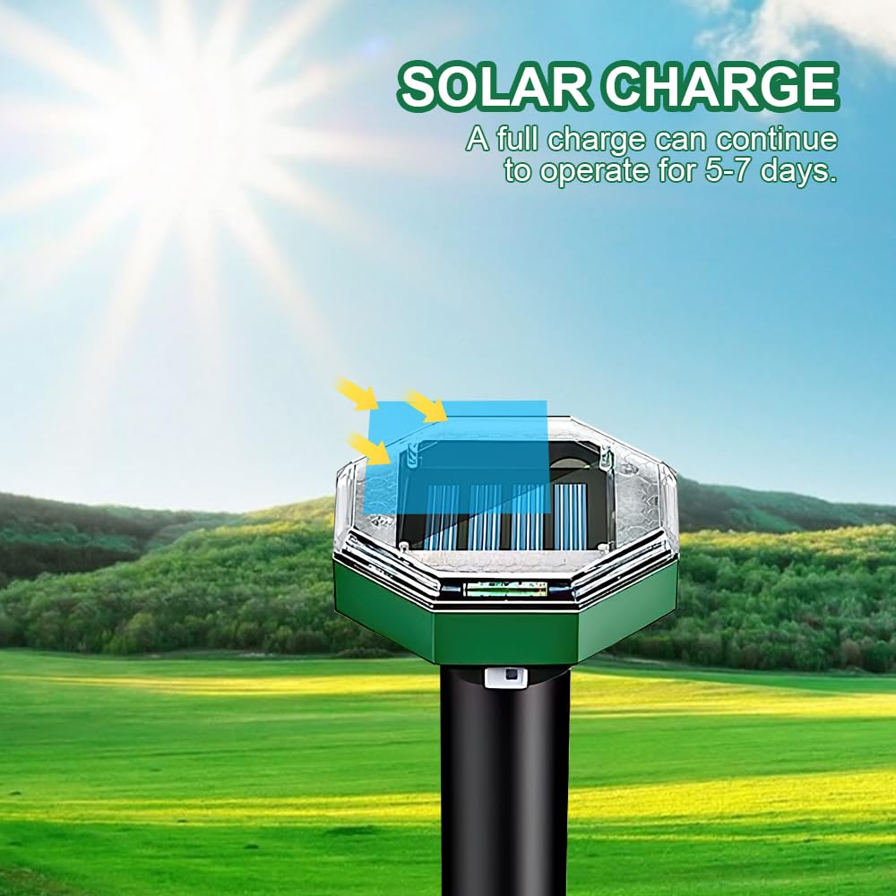 Repelente Solar de Topos, Repelente Solar de Topos, Paquete de 8, ahuyentador de Topos Solar para la expulsión de Topos, Ardillas de Tierra y Ratones de Campo de Jardines y Zonas Verdes