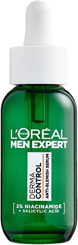 L'Oréal Men Expert Derma Control Anti-Blemish Serum, Smooth & Hydrated Skin, Reduces Imperfections, Blackheads & Post-Acne Marks, 30ml