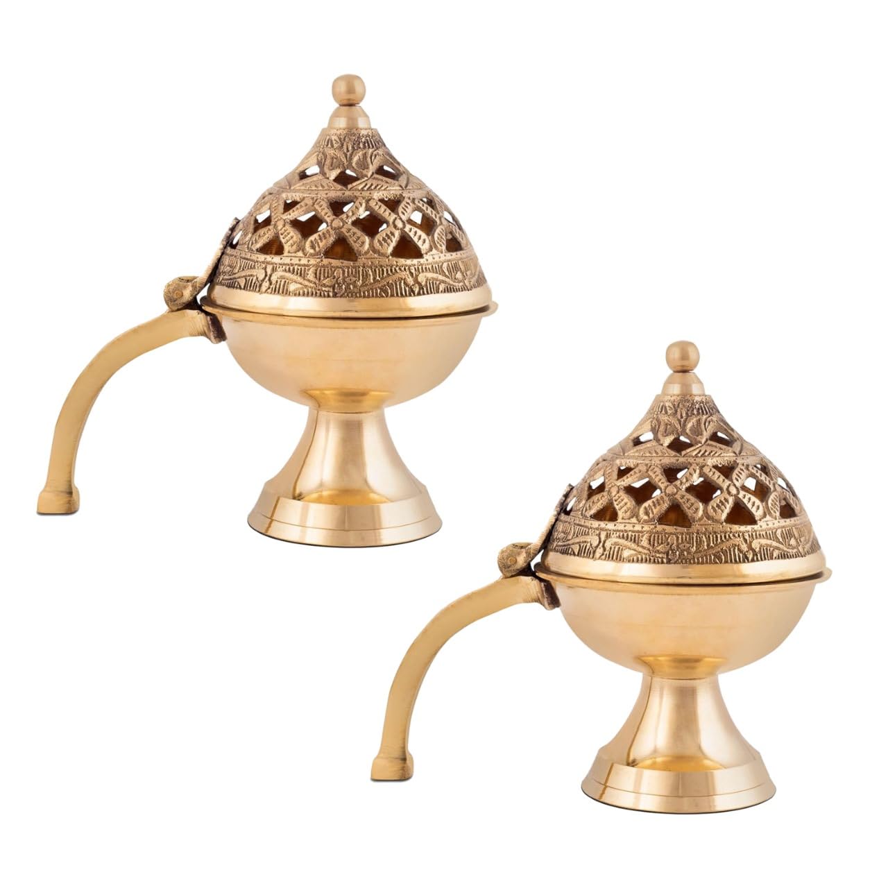 LA GRACE DESIGNS Purifying Brass Dhuni Loban Burner, Dhoop Dani Brass with Handle, Incense Holder Burner for Pooja, Room Home Temple, Incense Burner (Pack of 2) (B0CR3ZRJDZ) Amazon Price History, Amazon Price Tracker