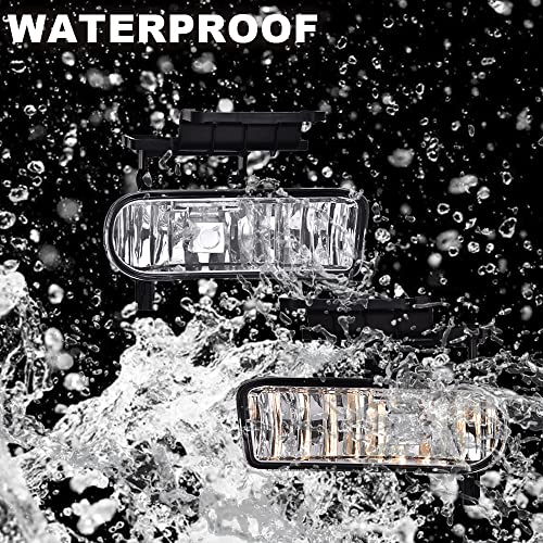G-Plus Fog Lights Lamp Left Right Compatible With 1999-2002 Chevy Silverado 1500/2500/2001 2002 Chevy Silverado 3500/2000-2006 Tahoe Suburban Compatible With Chevy Suburban(Clear) #TOP2