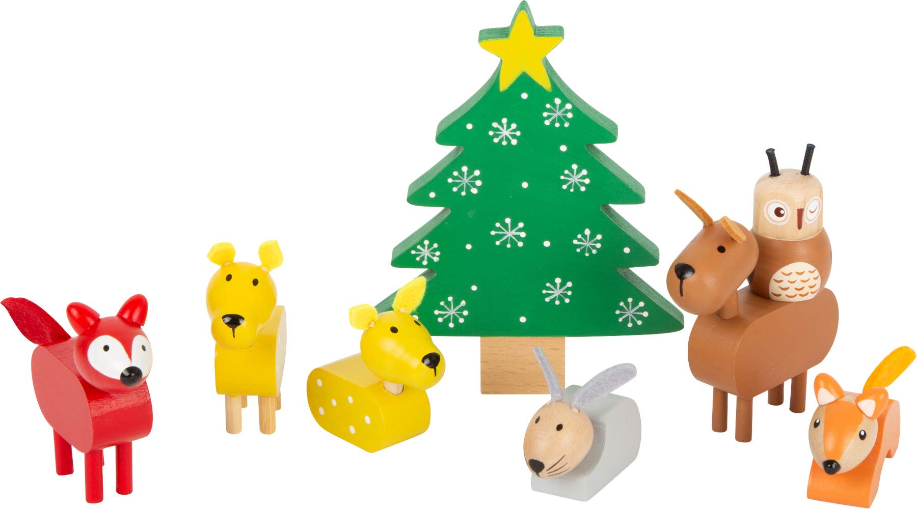 small foot Spielset Waldweihnacht der Tiere aus Holz, mit weihnachtlichen Spielfiguren, für Kinder ab 3 Jahren, 11749