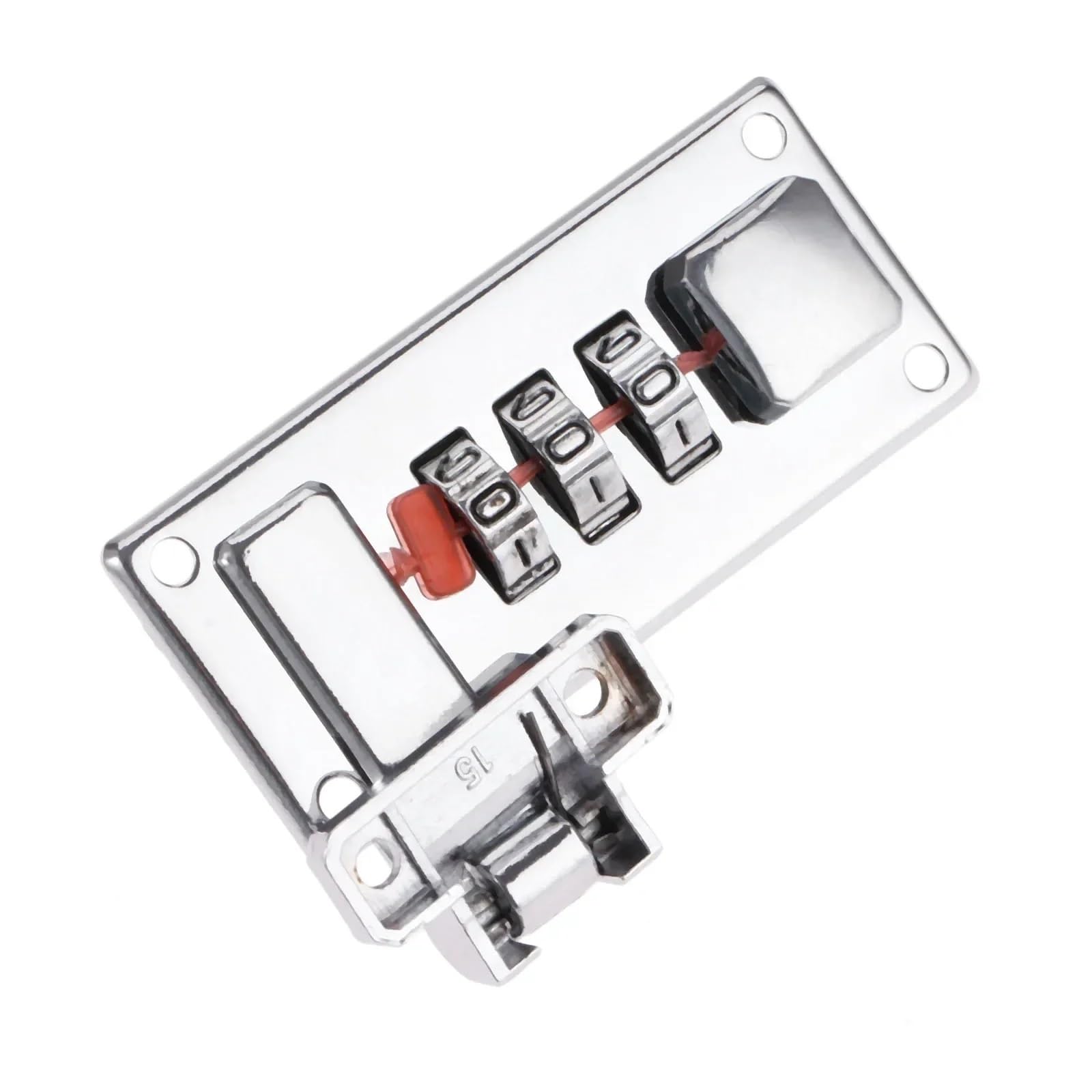 Juego de cerradura con contraseña y pestillo, cerradura codificada plateada de 65 mm x 29 mm, herrajes for maletas con tornillo, 1 unidad