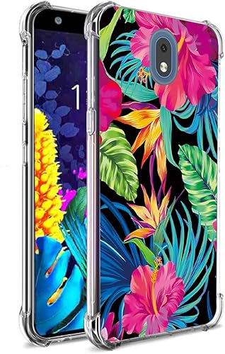 Funda para LG K30 2019 / LG Escape Plus/LG Journey LTE L322DL, funda ultrafina de TPU de plástico suave anticaídas para LG K30 2019 (flor rosa y