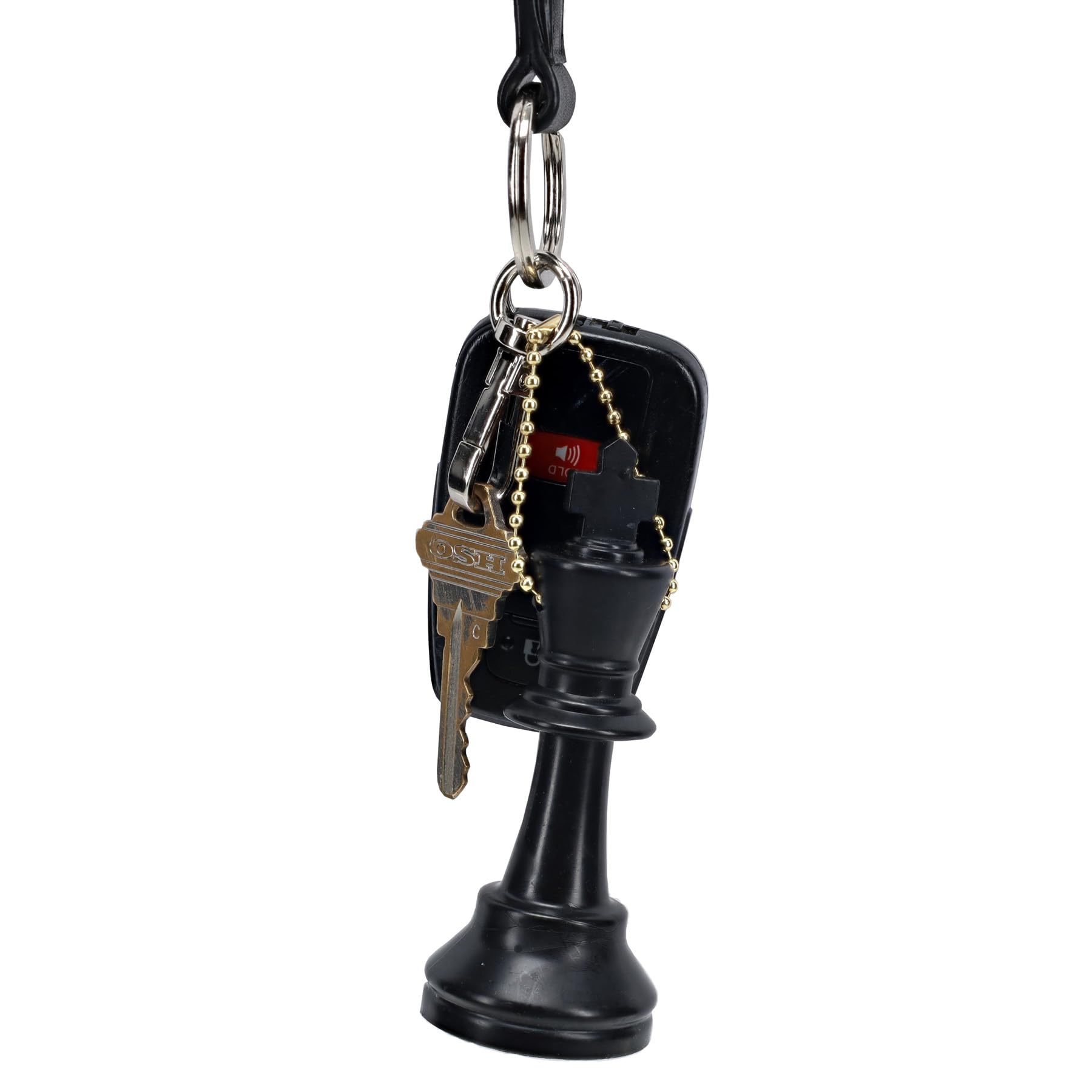 WE Games Juego de llavero de ajedrez a granel, 17 piezas de ajedrez de plástico negro con cadena, llavero, bonitos accesorios de llavero, llavero para hombres, llavero de llaves de coche