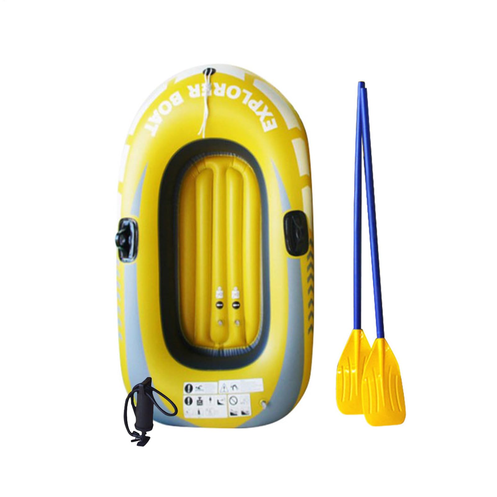 Bote Inflable - Bote de PVC Plegable para 1/2 Personas con remos, Bote de Pesca portátil Engrosado para río y Lago | Piscina Inflable para diversión al Aire Libre en Verano, Camping, Piscina y Uso