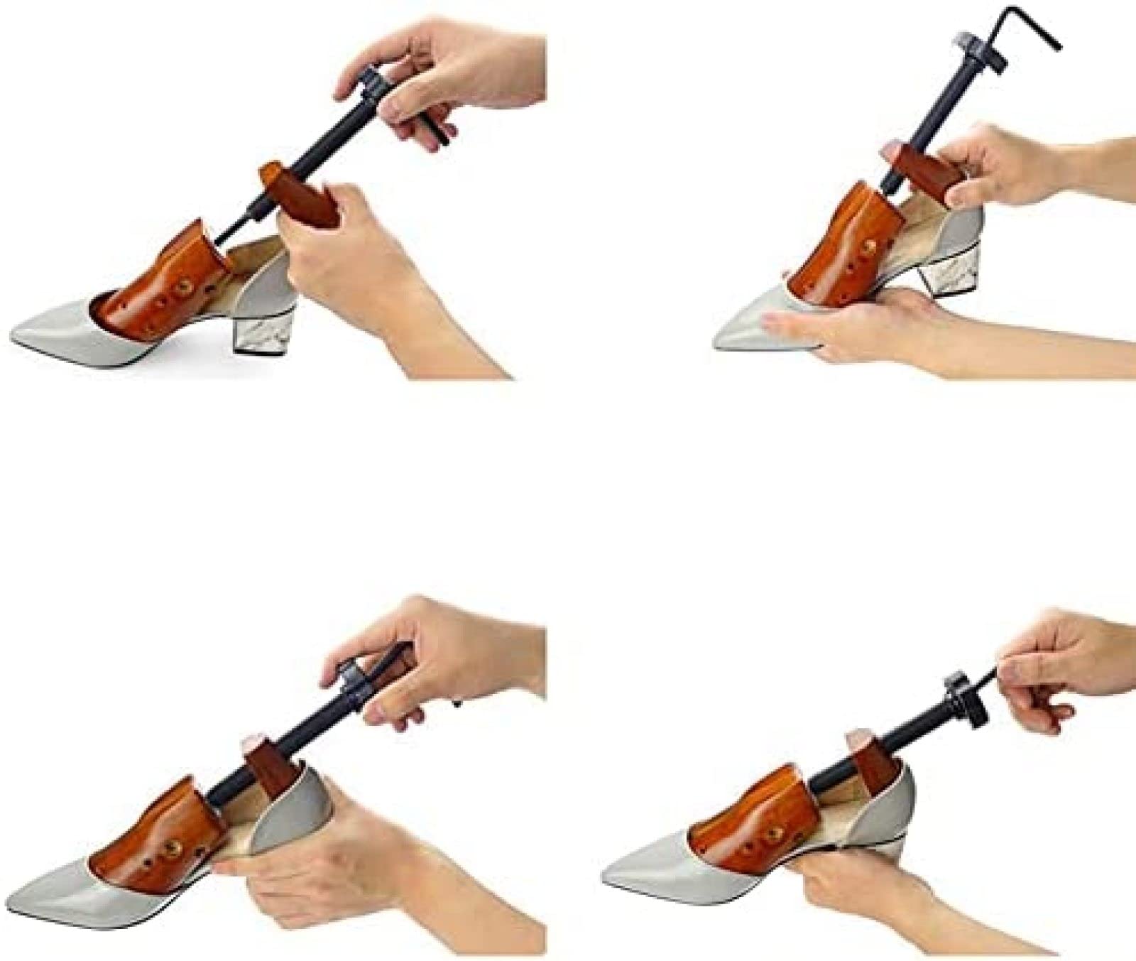 1 Paar Holz-Schuhspanner/Baum/Expander-Former, erweitert Länge, Breite und Höhe von Engen Schuhen für Männer und Frauen, L|braun