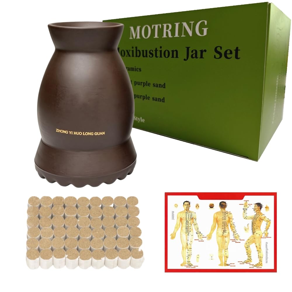 Photo 1 of ** DAMAGE MINOR** MOTRING Moxibustion Purple Sand Pot Moxa Sticks Holder Portable Scraping Cup Tool Set