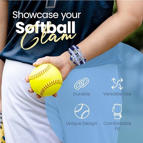 Miniatura 6 de Pulsera de infinito de softball - Joyería de sóftbol - Pulsera ajustable para jugadores de sóftbol, regalos de equipo y entrenadores