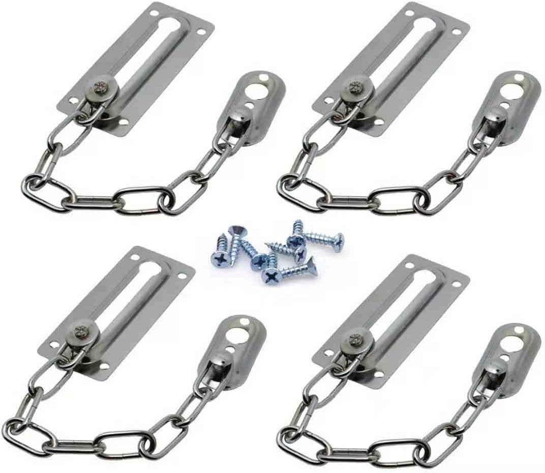 Dioza 4pcs Handy Home Safety Burglarproof Chain Door Guard Security