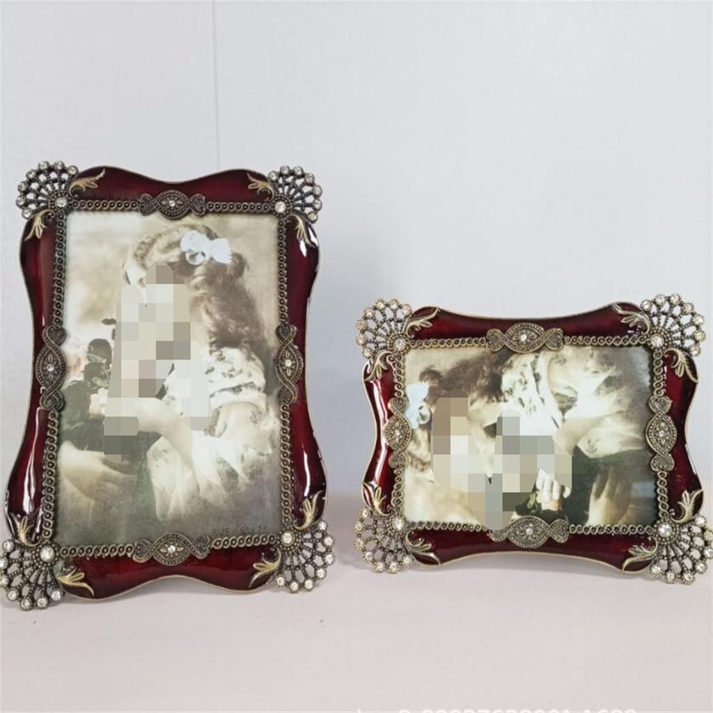 Vintage Wine Red Metal Frame With Decorative Embellishments For Home Furnishings image 4