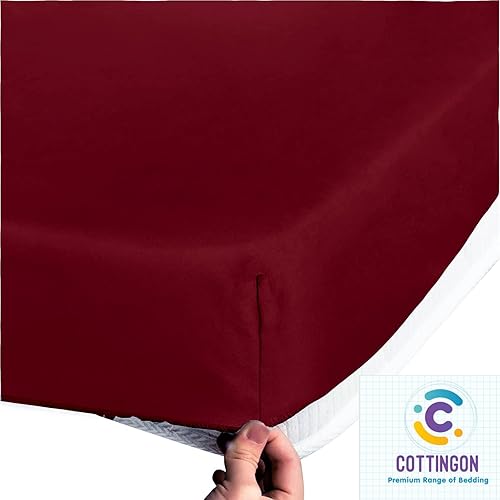 Miniatura 3 de Sábana bajera ajustable individual  100% algodón  Sábana bajera de 400 hilos tamaño individual  1 sábana bajera que solo se adapta a colchones de