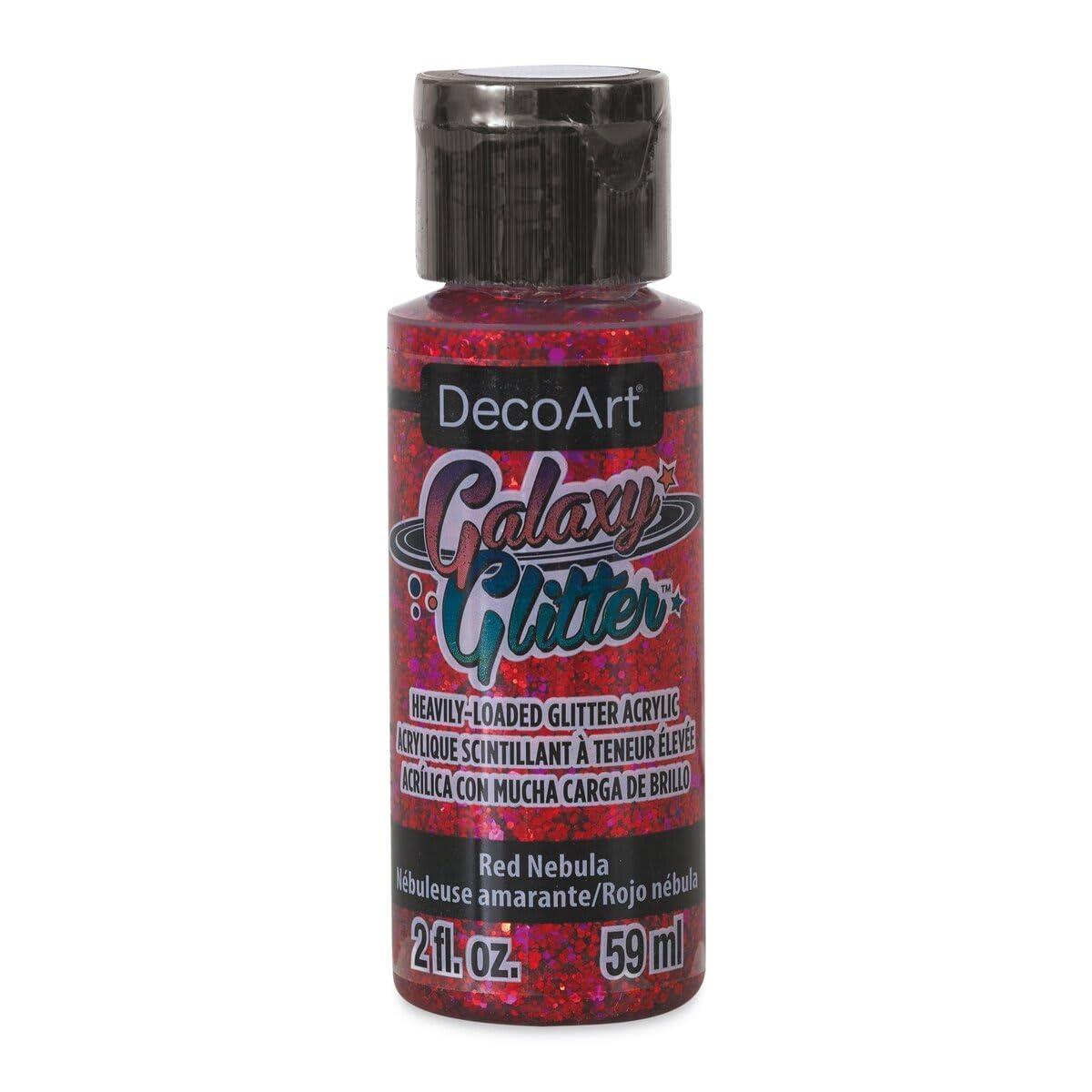 Decoart Red Galaxy Glitter Acrylic Paint 59Ml (2Oz) - Nebula