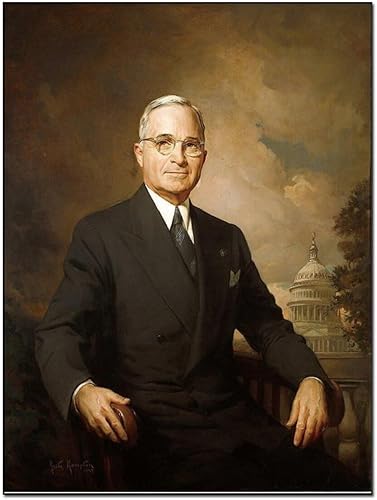 Miniatura 1 de AAHARYA Póster de Harry S Truman con citas inspiradoras de retrato del presidente de Estados Unidos, arte impreso en lienzo (7) lienzo para