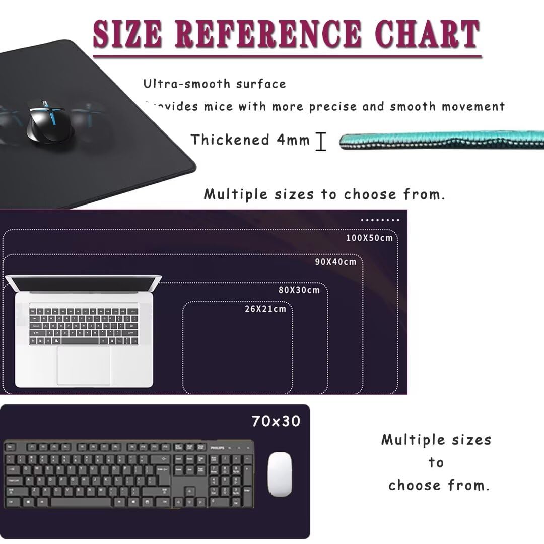 Tappetino Mouse XXL Luxury Tappetino per Mouse da Gioco, Gaming Mousepad Extra Grande 160x80cm Spessore 4mm Soft Gaming Sottomano Scrivania, Proteggi Copri Scrivania Base in Gomma Antiscivolo S-664