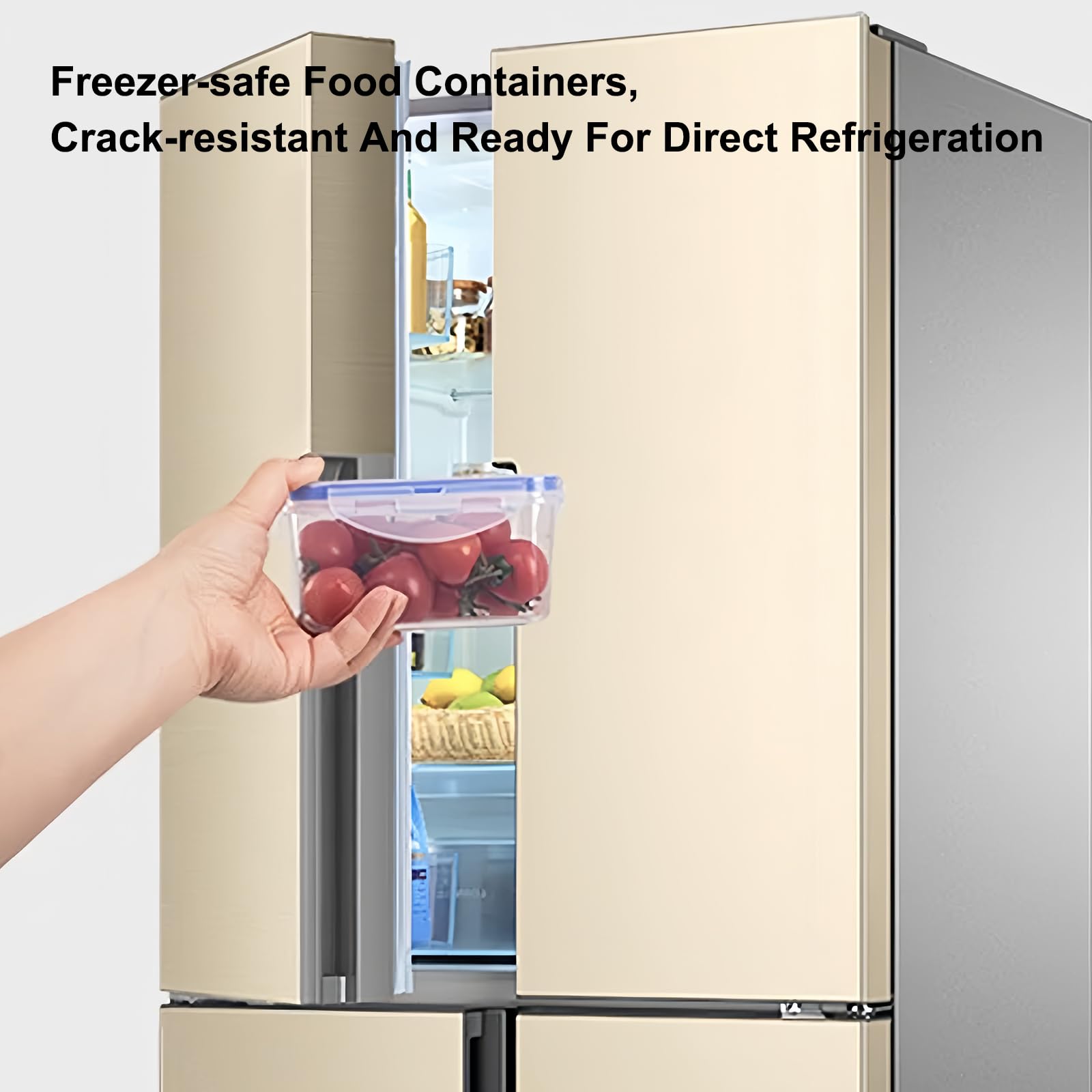 Contenitori Ermetici per Alimenti, 6 Pezzi 800ML Plastica Contenitori Cucina Organizer per Dispensa, Credenza, Senza BPA, a Prova di Perdite (800ml-Quadrato)