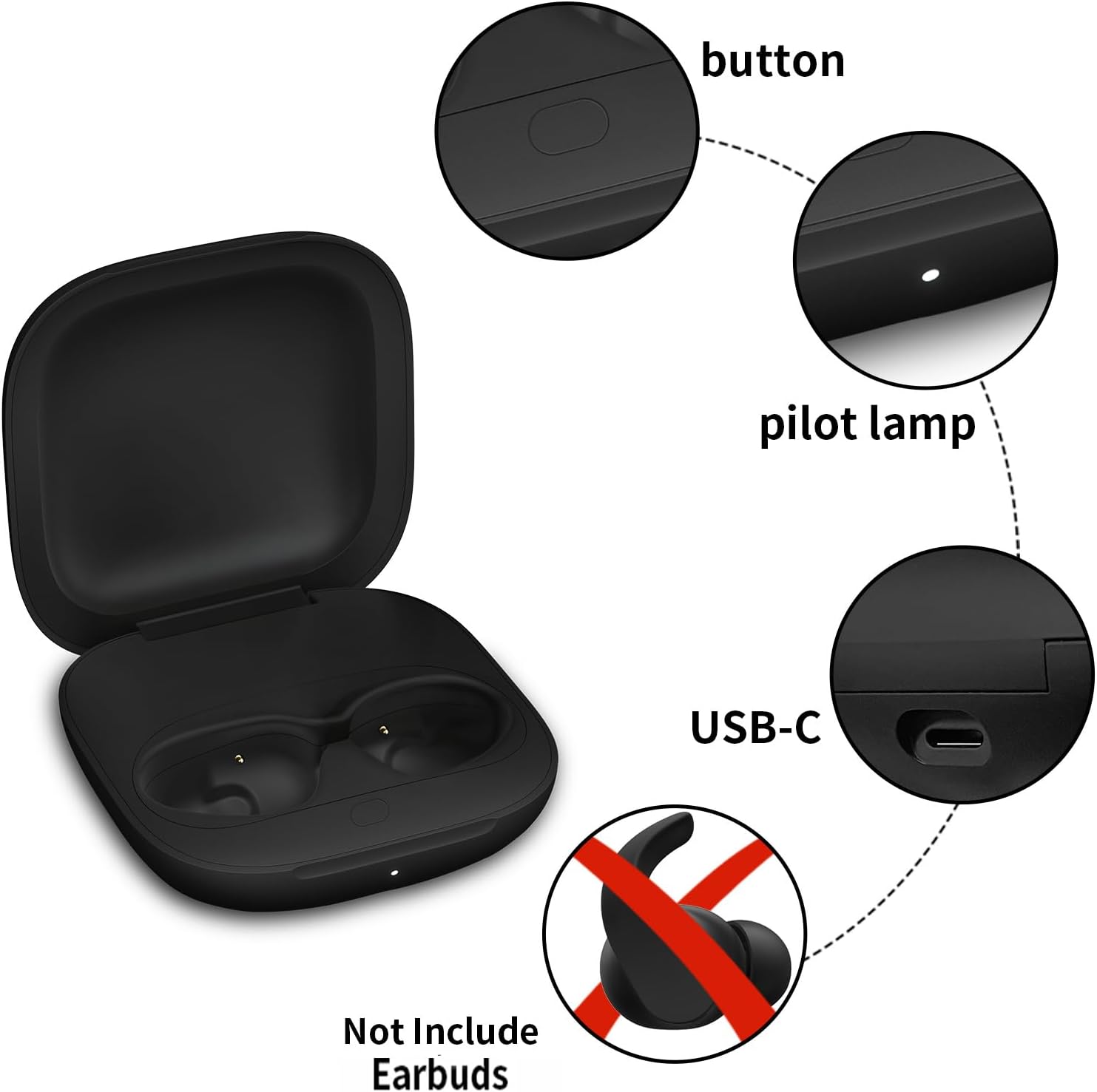 Charging Case Replacement for Beats Fit Pro,USB-C Port Portable Charger Case Replacement with Bluetooth Pairing Sync Button, 700mAh Built-in Battery (Not Included Earbuds) - Image 6