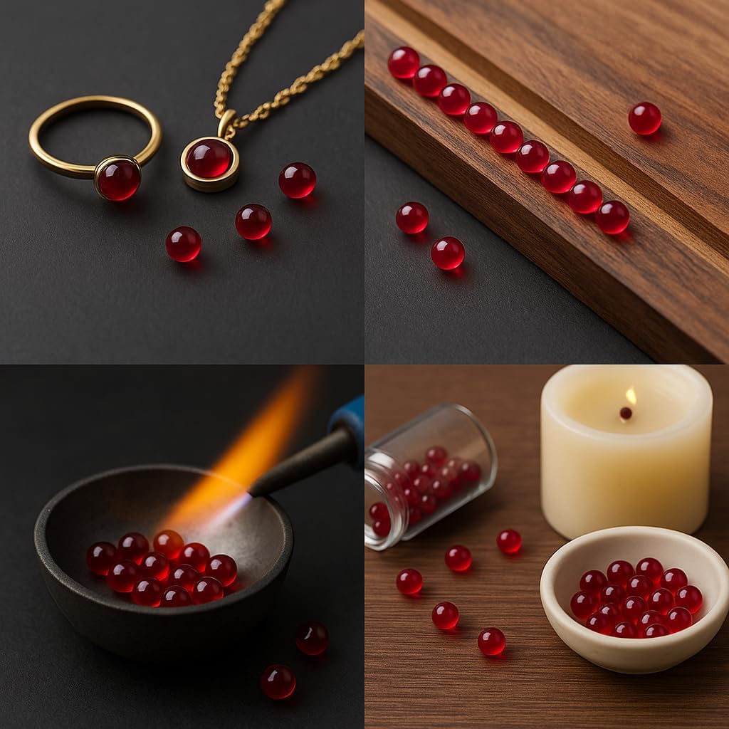 2-16mm Lab-Grown Ruby Spheres, Synthetic Corundum No-Hole Red Balls, Loose Gemstones for Jewelry Making, Crafts, High-Temperature Inlay(3MM-200pcs)