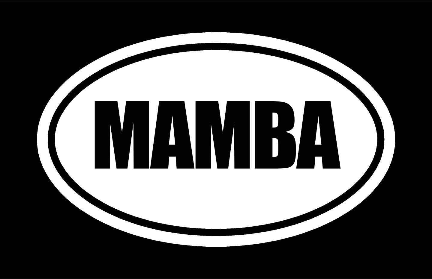 Beach Graphic Pros 6" die Cut White Vinyl Mamba Oval Euro Style Vinyl Decal Sticker