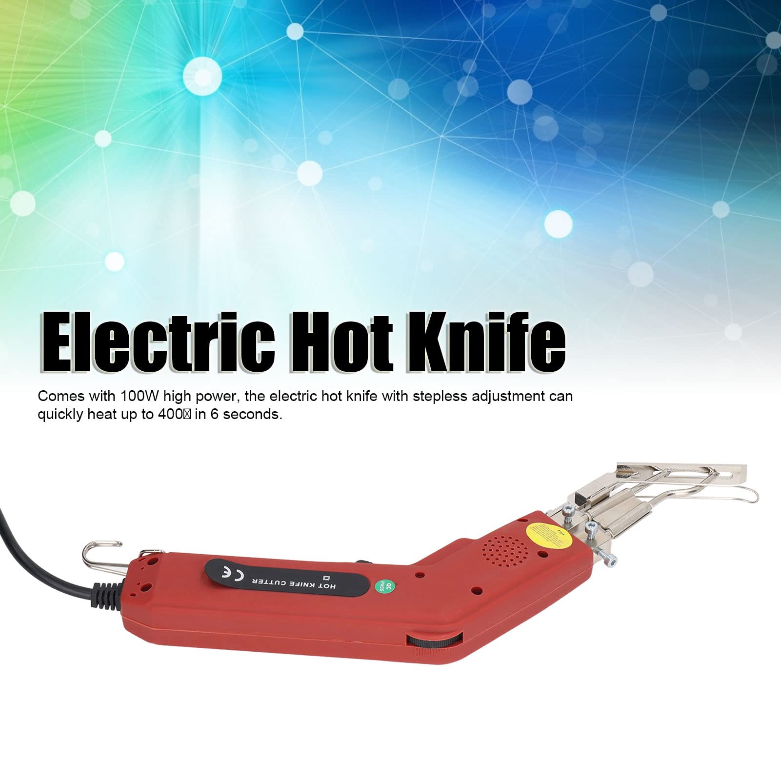 Hot Knife Cutting Tool, Electric Hot Knife 400? 100W Stepless Adjustment Fabric Cutter, Enhanced Design, Quick Heating for Fabric Cutting, DIY Crafts, Carpet Installation (US