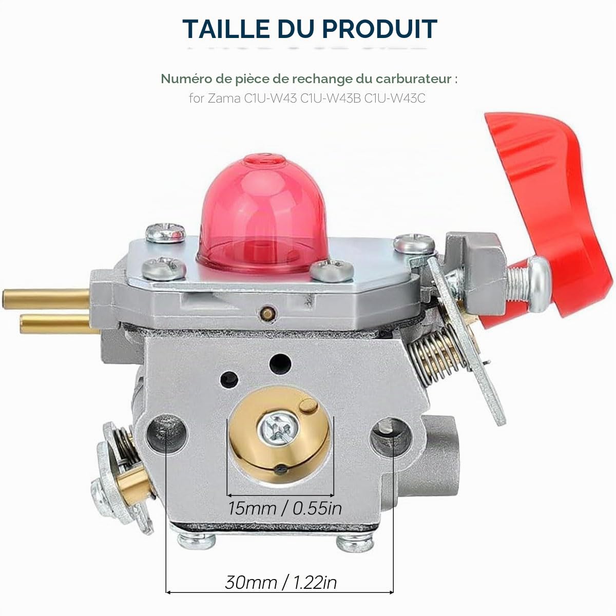 ZAMDOE Carburateur C1U-W43A BVM200FE Compatible pour Craftsman 358794700 358794750 358794751 GBV345 souffleur de Feuilles, Remplacement pour Poulan 545081857 pour ZAMA C1U-W43 C1U-W43B C1U-W43C