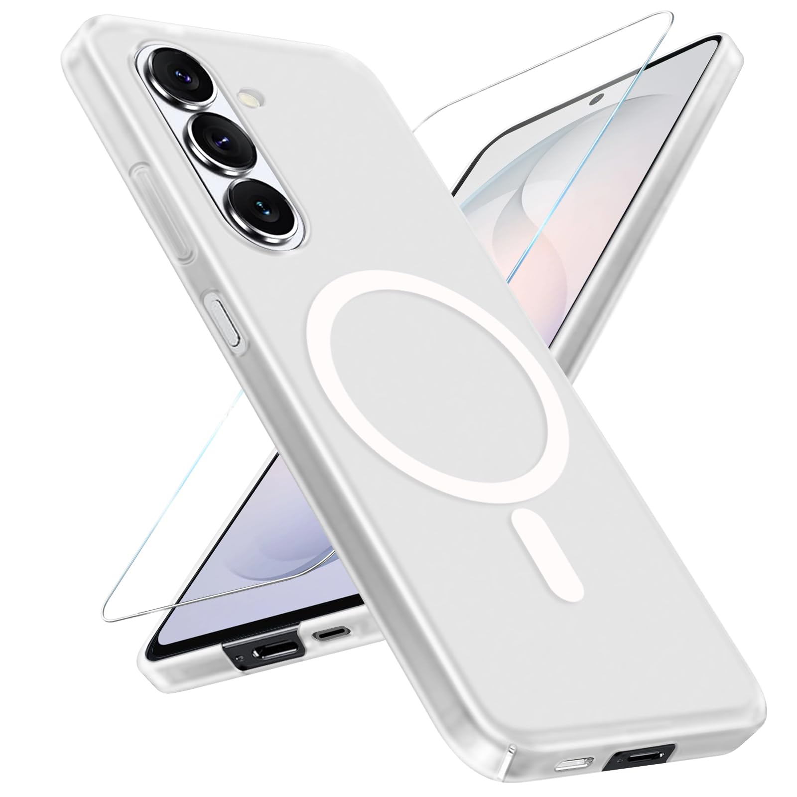Coque Samsung S26 MagSafe blanche LEVIOSA avec protection d'écran PC rigide - 8