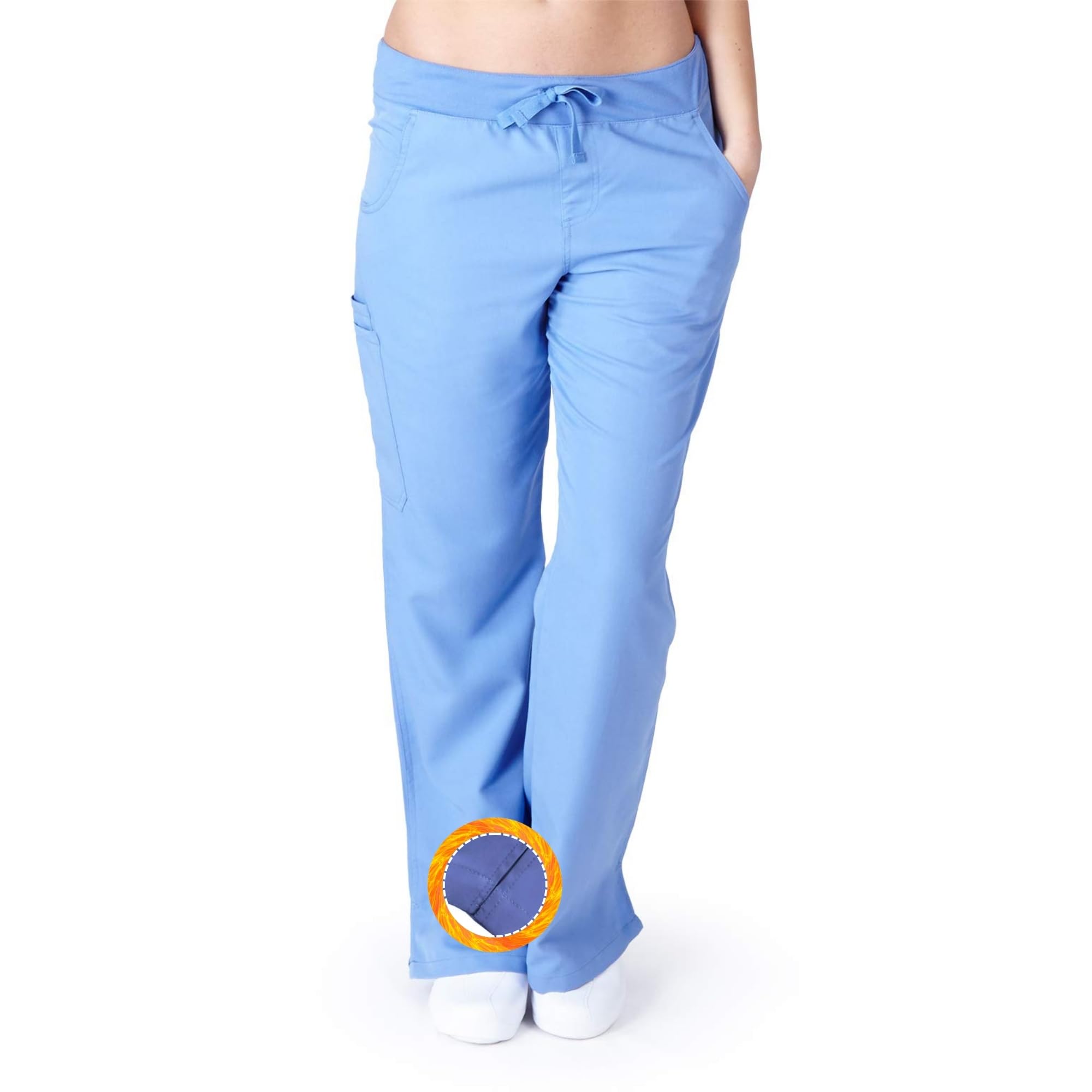 M&M SCRUBS Women's Super Soft Medical Scrub Pants for Women - Drawstring Yoga Pant Inspired - Junior FIT L Ceil Blue 9120