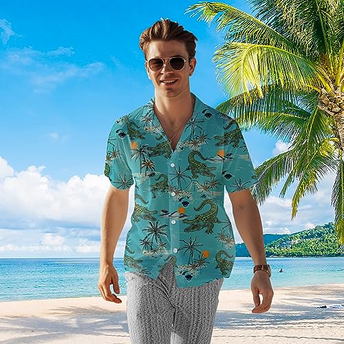 80s 90s Hawaiian Shirts for Men Vintage Button Down Short Sleeve Shirt, 80s Outfit Party Disco Beach Shirts4