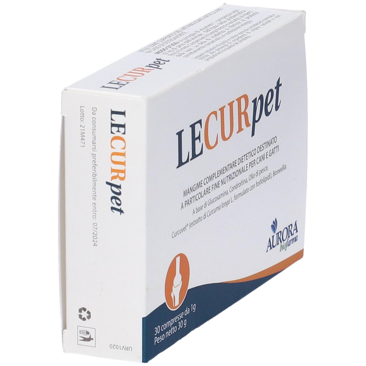 AURORA BIOFARMA INTEGRATORE Supporto METABOLISMO ARTICOLARE Cani E Gatti 30 CPR LECURPET