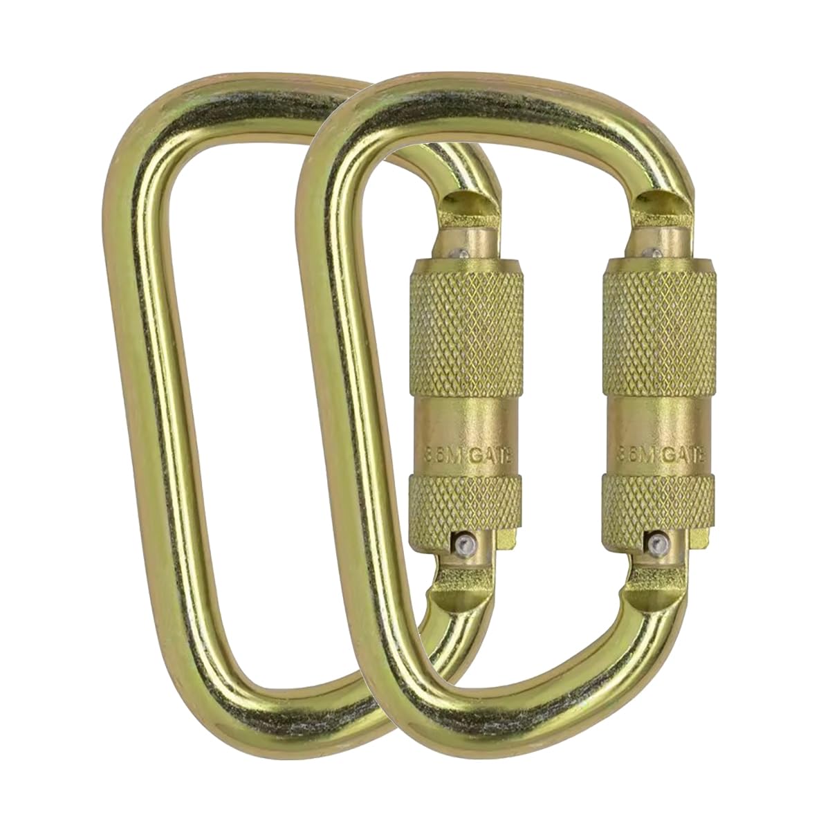 Auto Locking Carabiner 45KN=10000lbs Heavy Duty Large Clip Climbing Carabiner Twist Lock Carabiners for Rock Climbing, Camping, Gym,Rescue (CE Rated,D Shape)