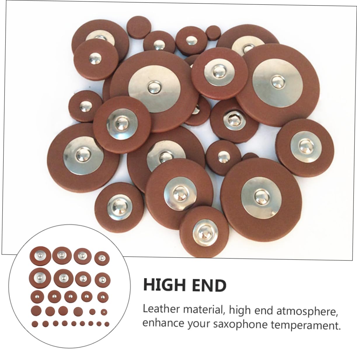 FUNOMOCYA 28Pcs Saxophone Accessories Leather Pads Replacement for Treble Saxophone Cushions for Enhanced Performance and Sound Purity Compatible with Models